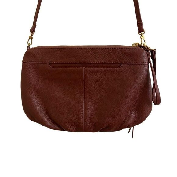 HOBO Birch Port Velvet Hide Crossbody Bag Pebbled Leather Burgundy - Picture 4 of 8